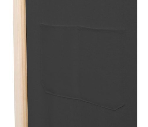 Biombo divisor de 4 paneles de tela gris 160x170x4 cm