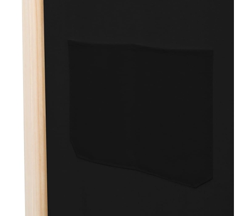 Biombo divisor de 4 paneles de tela negro 160x170x4 cm