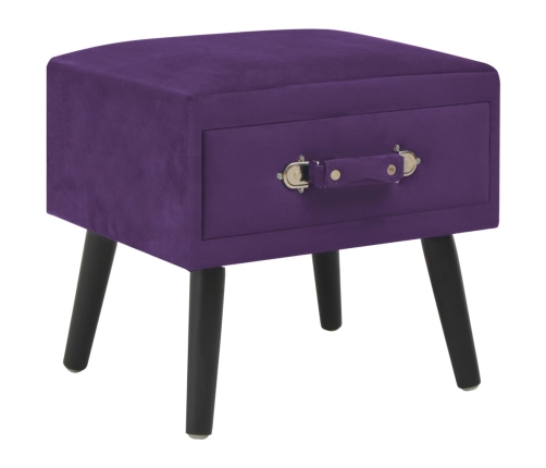 vidaXL Mesita de noche morado oscuro 40x35x40 cm terciopelo