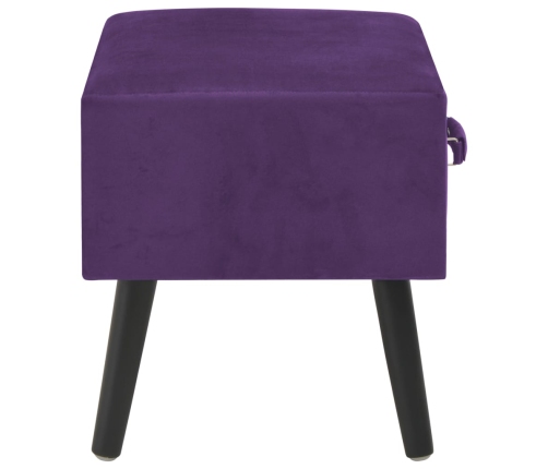 vidaXL Mesita de noche morado oscuro 40x35x40 cm terciopelo