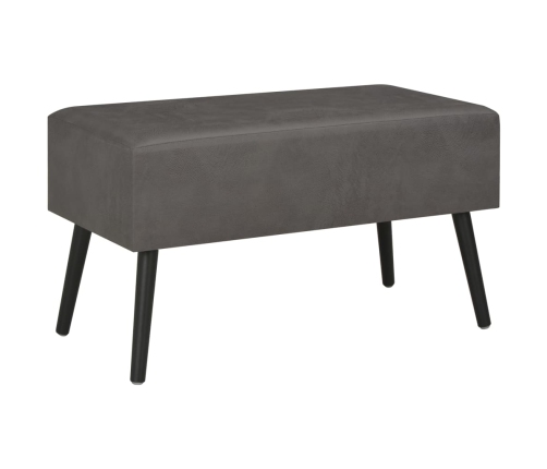 Mesa de centro de cuero sintético gris 80x40x46 cm