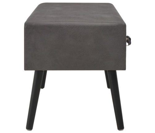 Mesa de centro de cuero sintético gris 80x40x46 cm