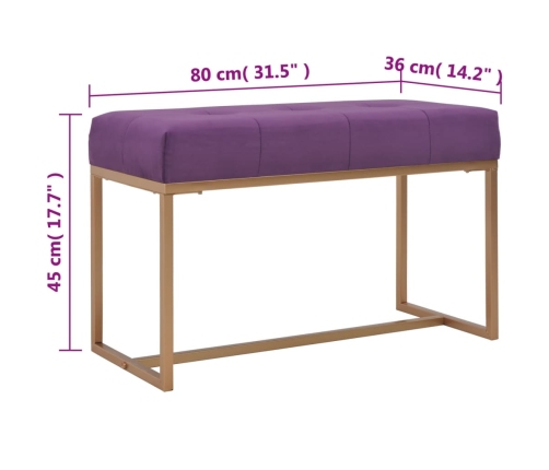 Banco 80 cm terciopelo morado