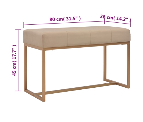 Banco 80 cm terciopelo beige