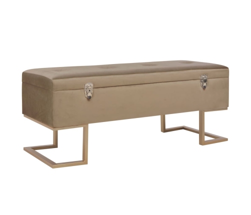 Banco con compartimento 105 cm beige de terciopelo