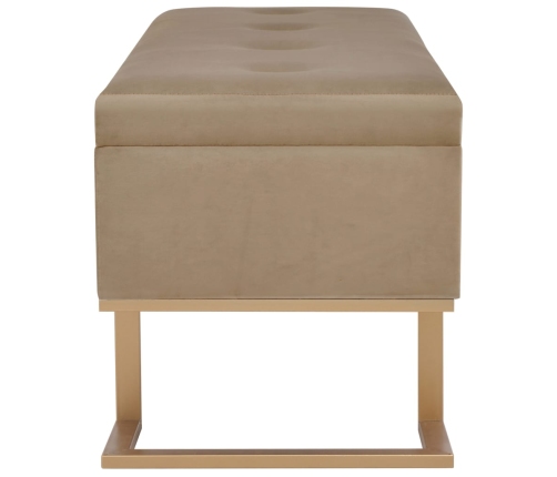 Banco con compartimento 105 cm beige de terciopelo