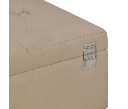 Banco con compartimento 105 cm beige de terciopelo