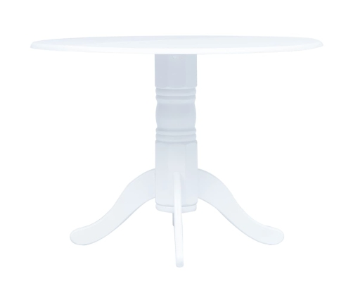 vidaXL Mesa de comedor de madera maciza de caucho blanca 106 cm