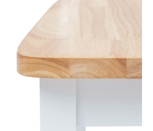 Sillas comedor 2 uds madera maciza caucho blanco y madera claro