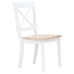 Sillas comedor 4 uds madera maciza caucho blanco y madera claro