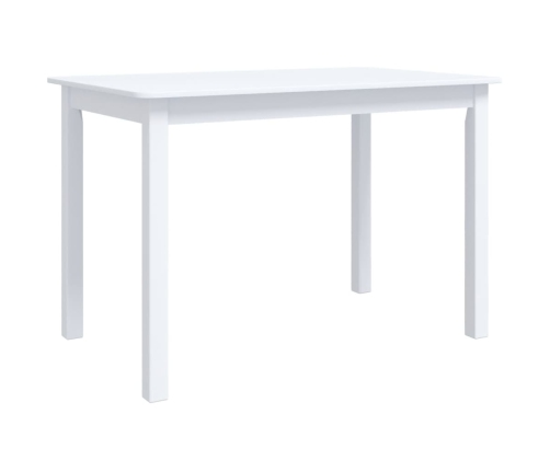 Mesa de comedor de madera maciza de caucho blanca 114x71x75 cm