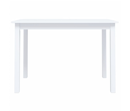 Mesa de comedor de madera maciza de caucho blanca 114x71x75 cm