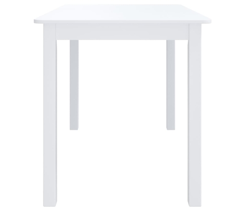 Mesa de comedor de madera maciza de caucho blanca 114x71x75 cm