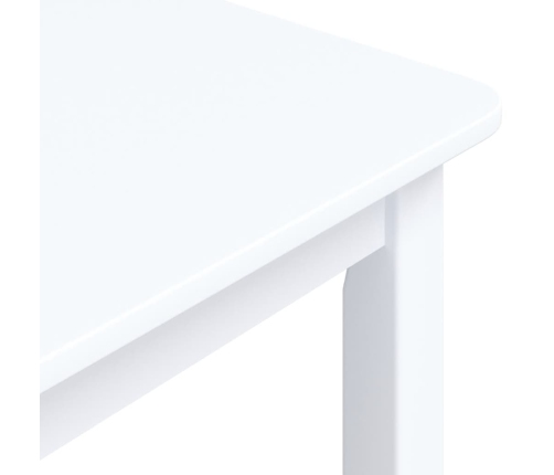 Mesa de comedor de madera maciza de caucho blanca 114x71x75 cm