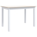 Mesa de comedor madera de caucho blanco y marrón 114x71x75 cm