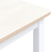 Mesa de comedor madera de caucho blanco y marrón 114x71x75 cm