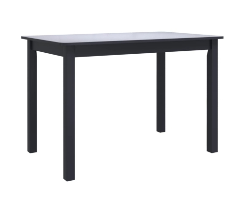 Mesa de comedor de madera maciza de caucho negro 114x71x75 cm