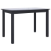 Mesa de comedor de madera maciza de caucho negro 114x71x75 cm