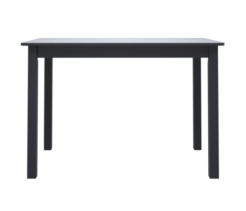 Mesa de comedor de madera maciza de caucho negro 114x71x75 cm