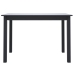 Mesa de comedor de madera maciza de caucho negro 114x71x75 cm