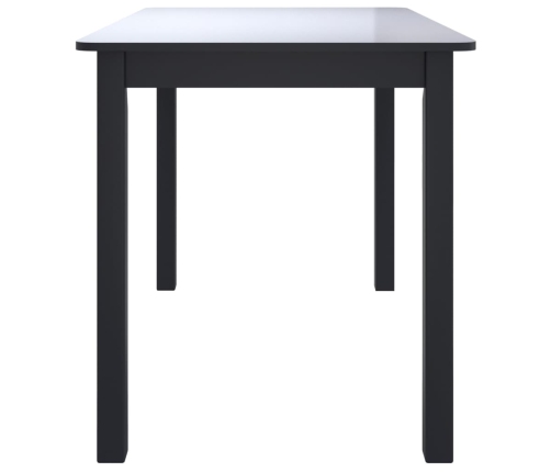 Mesa de comedor de madera maciza de caucho negro 114x71x75 cm