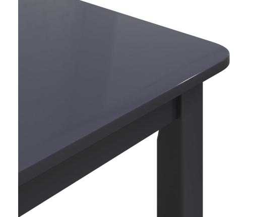 Mesa de comedor de madera maciza de caucho negro 114x71x75 cm