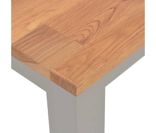 Mesa de comedor 120x60x74 cm madera maciza de roble