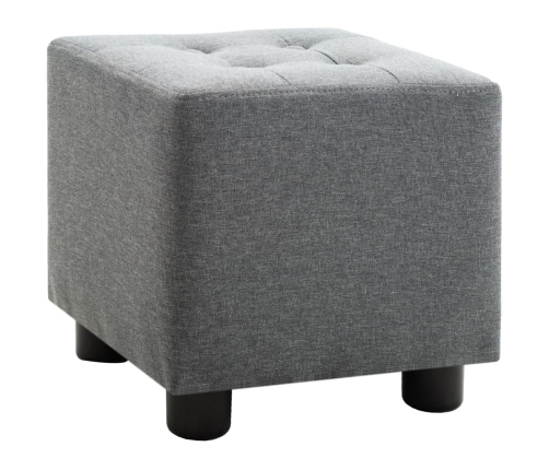 Set de sillón con taburete reposapiés 2 piezas tela gris claro