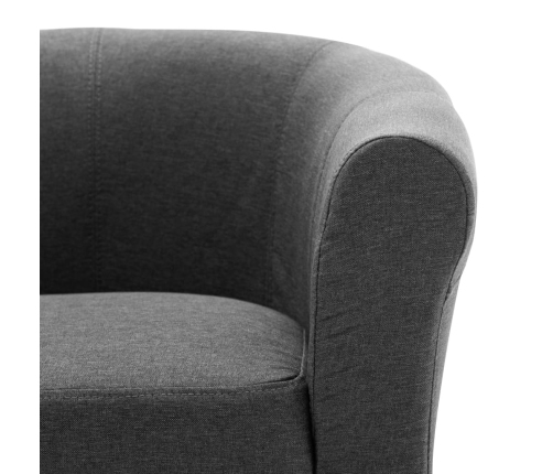 Set de sillón con taburete reposapiés 2 piezas tela gris oscuro