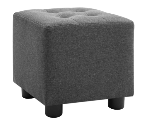 Set de sillón con taburete reposapiés 2 piezas tela gris oscuro