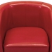 Sillón con diseño de cubo con reposapiés cuero sintético rojo