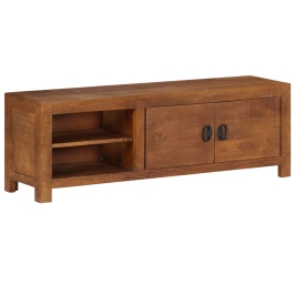 Mueble de TV de madera maciza de mango 120x30x40 cm