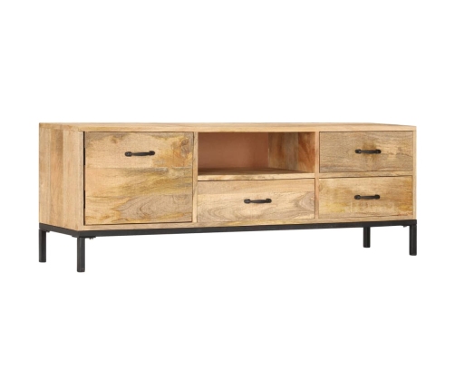 Mueble de TV de madera maciza de mango 130x30x45 cm