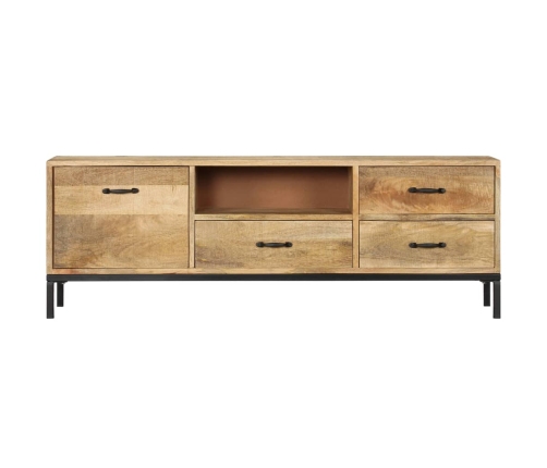 Mueble de TV de madera maciza de mango 130x30x45 cm