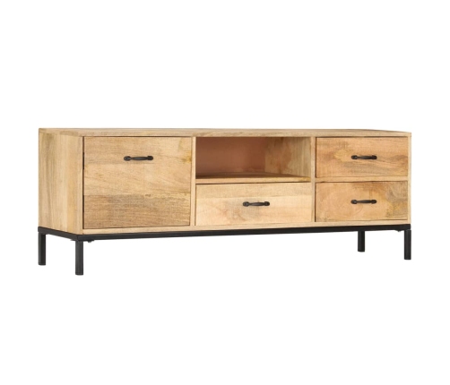 Mueble de TV de madera maciza de mango 130x30x45 cm