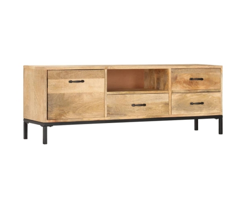 Mueble de TV de madera maciza de mango 130x30x45 cm