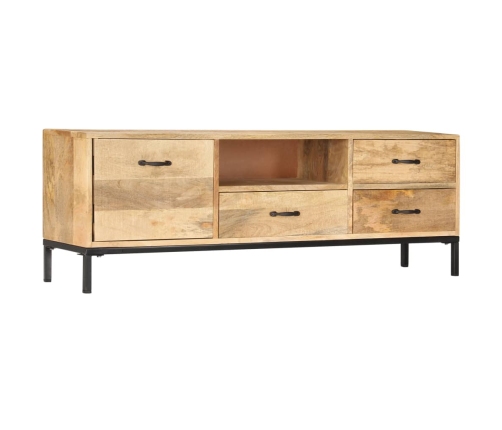 Mueble de TV de madera maciza de mango 130x30x45 cm