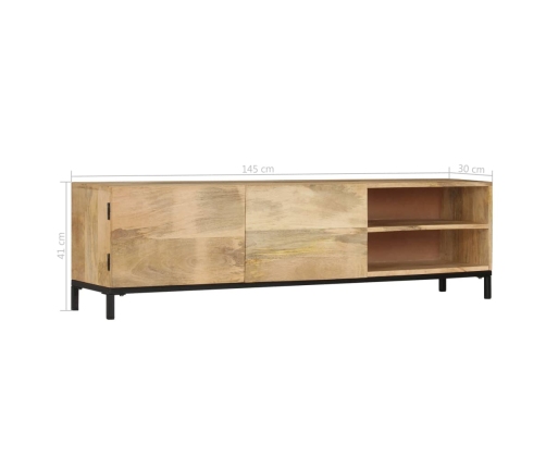 vidaXL Mueble de TV de madera maciza de mango 145x30x41 cm