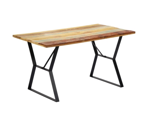 Mesa de comedor de madera maciza reciclada 140x80x76 cm