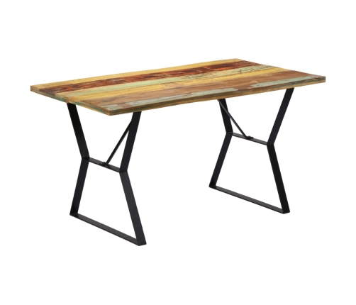 Mesa de comedor de madera maciza reciclada 140x80x76 cm