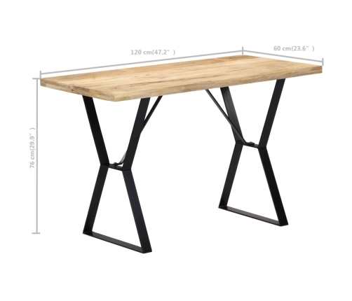 Mesa de comedor de madera maciza de mango 120x60x76 cm