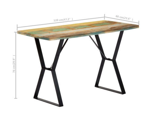 Mesa de comedor madera maciza reciclada 120x60x76 cm