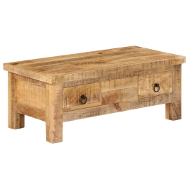 Mesa de centro de madera maciza de mango 90x45x35 cm