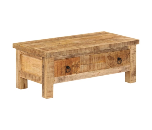 Mesa de centro de madera maciza de mango 90x45x35 cm