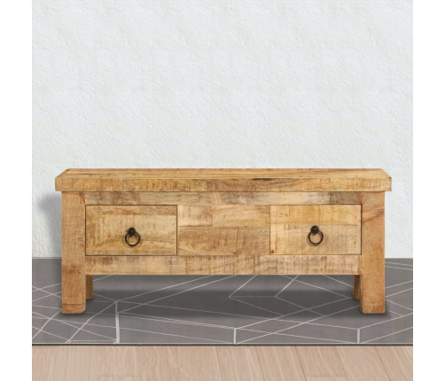 Mesa de centro de madera maciza de mango 90x45x35 cm