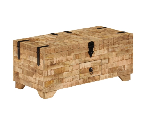 Mesa de centro de madera maciza de mango 80x40x35 cm