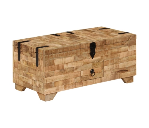 Mesa de centro de madera maciza de mango 80x40x35 cm