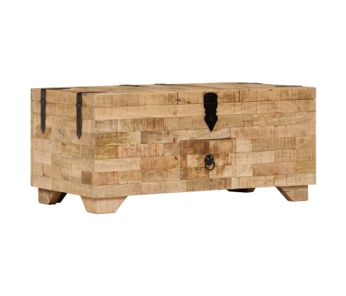 Mesa de centro de madera maciza de mango 80x40x35 cm