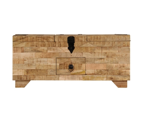 Mesa de centro de madera maciza de mango 80x40x35 cm