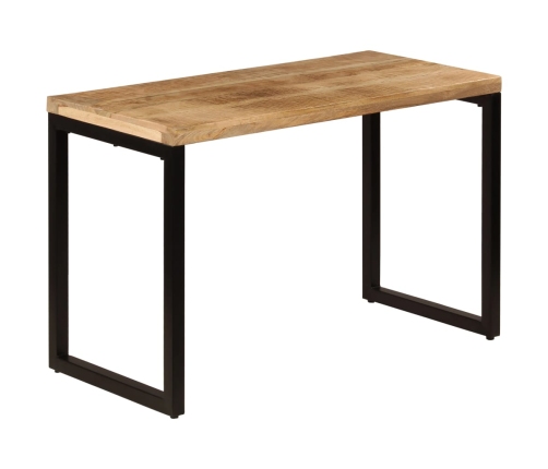 Mesa de comedor de madera maciza de mango y acero 115x55x76 cm